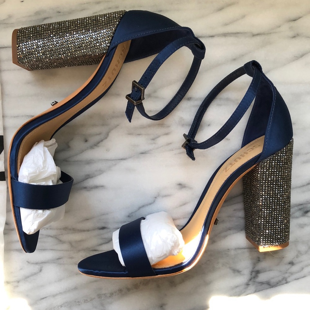 NEW! Schutz Strappy Heels - Navy